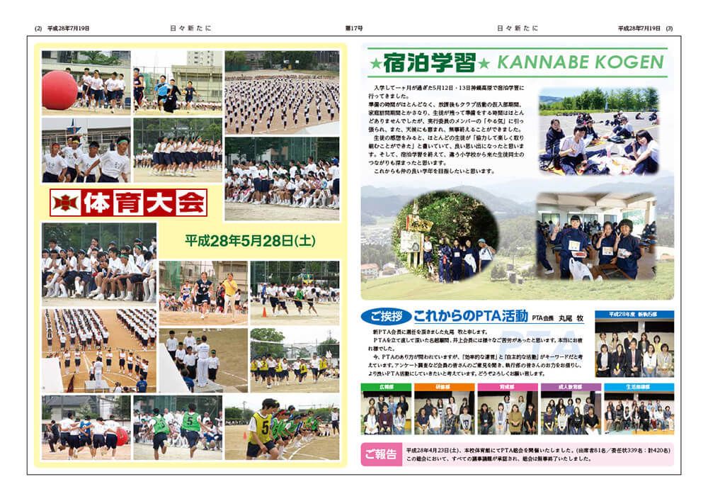 中学校PTA新聞実例2-裏